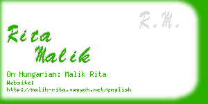 rita malik business card